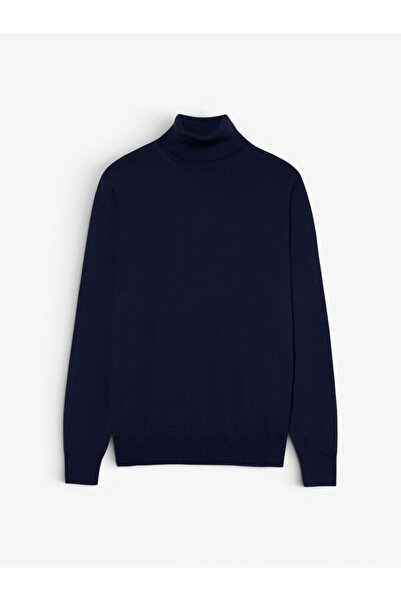 Sisley Yün Karışımlı Slim Fit Kazak Erkek Lacivert Kazak - 323A11BAS200A