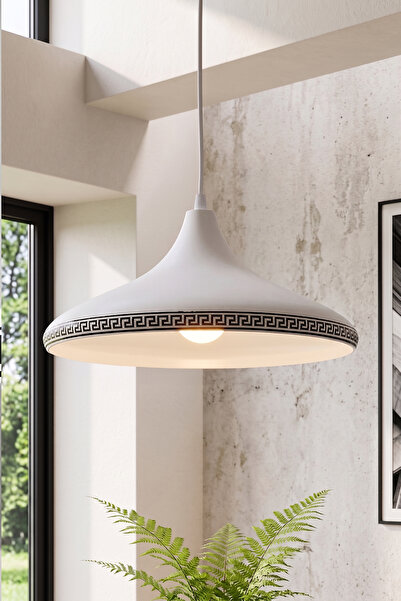 Marrien Nova Luxury Modern Tekli Beyaz Metal Sarkıt (35 cm) Salon, Mutfak & C...