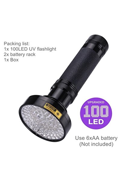 Choice Black Alonefire 100LED 395-405nm UV Flashlight Powerful Ultraviolet Cu...