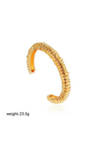 Choice1 T552 Exaggerate Stainless Steel Lava Textured Bangle Opening Multi-la...