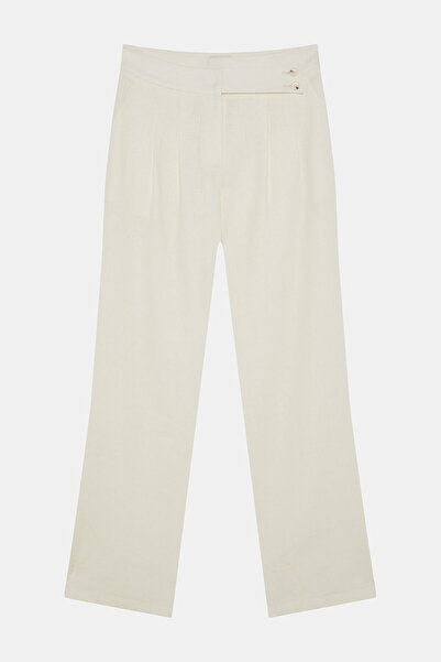 W Collection BEYAZ KETEN PAMUK PANTOLON