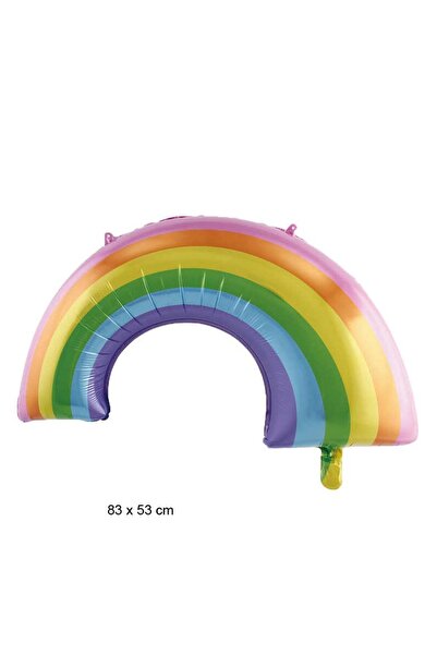 partidolu Rainbow Gökkuşağı Şeklinde Folyo Balon 7 Renk 83 x 55 cm 1 Adet hawa