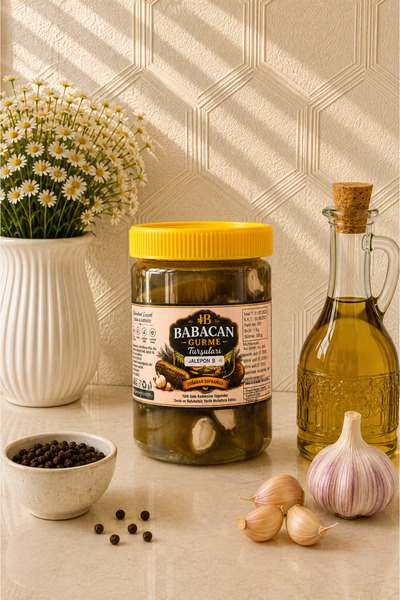 BABACAN GURME TURŞULARI Peynir Dolgulu Jalapeno Turşusu 1KG | Gurme Meze Lezzeti