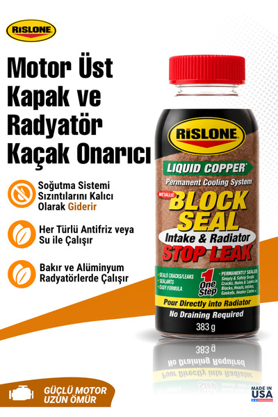 RISLONE Motor Üst Kapak ve Radyatör Kaçak Onarıcı Küçük Motor Hacimli Araçlar