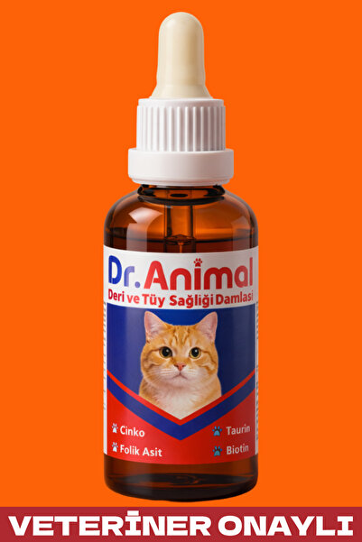 Dr. Animal Tüy Dökülme Karşıtı Damla, kedi tüy vitamini, kedi deri sağlığı, k...