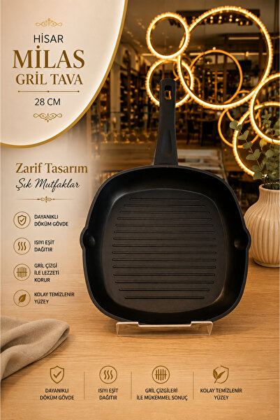 ŞİRİN VALENT HOME Hi̇sar Mi̇las Grill Pan 28*28 cm