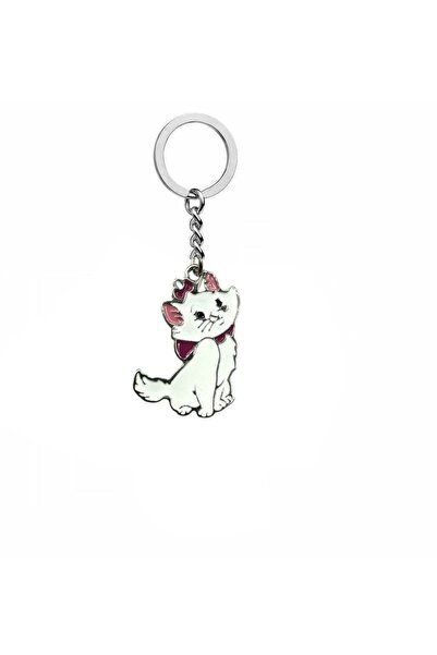 Herşey Nota Unisex Keychain with Sitting Gatinha Marie Figure – the Side of L...