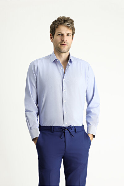 Kiğılı Long Sleeve Classic Striped Cotton Easy-Iron Shirt