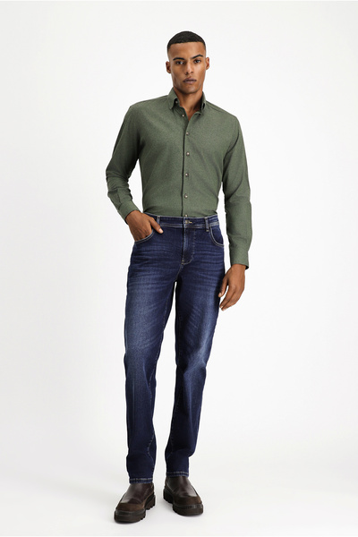 Kiğılı Uzun Kol Slim Fit Dar Kesim Oduncu Spor Pamuklu Düğmeli Yaka Gömlek