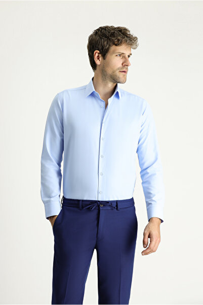 Kiğılı Long Sleeve Slim Fit Slim Fit Classic Cotton Easy-Iron Shirt