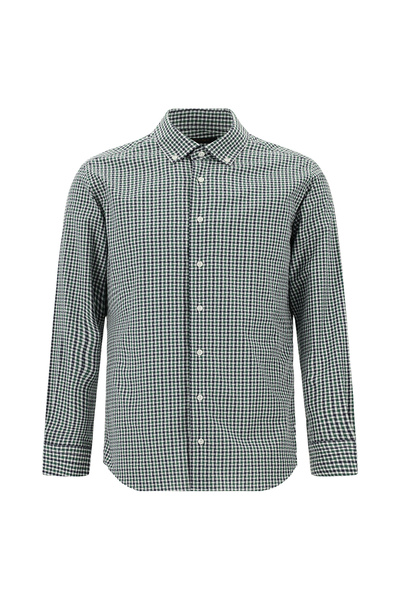 Abdullah Kiğılı Cămașă în carouri din bumbac, cu mânecă lungă, slim fit, cu g...