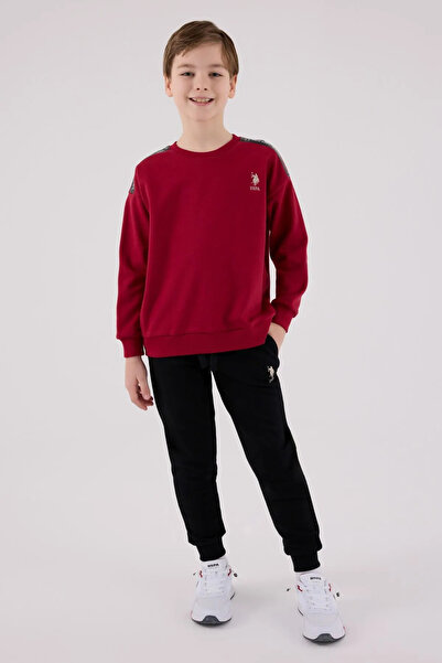 U.S. Polo Assn. 4-15 سنة ترخيص Us Polo Assn بدلة للأولاد - عنابي