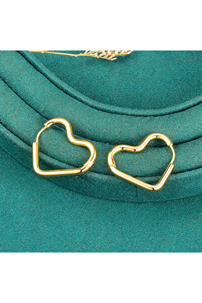 Choice Gold-color Heart-Shaped Earrings with 18K Gold-Plated Stainless Steel ...