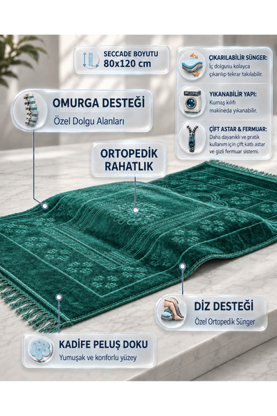 Huzur Burada Diz Destekli Ortopedik Seccade