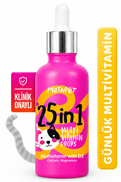Metapet Kediler için Multi Vitamin Damla, Biotin Çinko Taurin B C D Vitaminle...