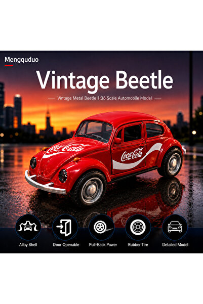 Choice1 Red Retro Alloy Volkswagen Beetle Collectible Car Model Display Toy M...