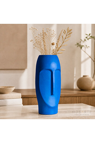 Mosarte Stoneface Series Minimalist Soyut Yüz Vazo / Heykel – Modern Dekorati...