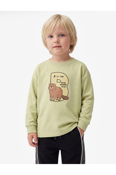 Koton Tricou cu mânecă lungă, supradimensionat, cu imprimeu, din bumbac