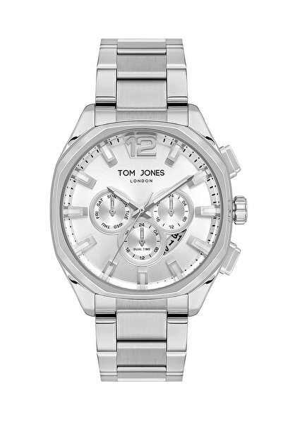 Tom Jones London Wrist Watch 3 Atm Water Resistant Silver Color Steel Band Cb...
