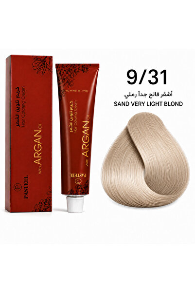 pasteel صبغة شعر ايطالي بزيت الأرجان، 9/31 أشقر فاتح رملي، 100مل .من باستيل