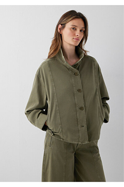 Mavi Buttoned Stand Collar Khaki Jacket Oversize / Wide Cut 1110922-71545