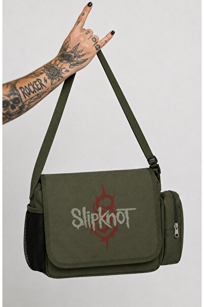 Fuddy Moda Slipknot napisano Poštarska torba , unisex rok bend Štampano Torba...