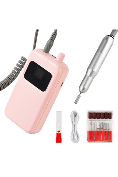 Choice Pink 45000RPM Wireless Use Nail Drill Machine 1200mAh Nail Drill Milli...