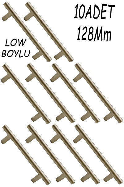 NUBLADO 10 Pieces Low Height 128 mm Metal Satin Color Furniture Kitchen Cabin...