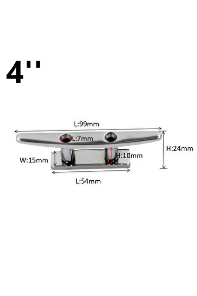 Choice3 4 inch 4" 5" 6" 8" Inch Polished Mooring Cleat 316 Stainless Steel Ma...