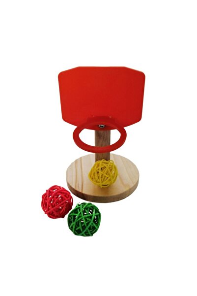Choice red Bird Basketball Toy Mini Basket Frame Toy With Chew Ball Parrot Tr...