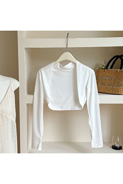 Choice1 Style1-White Ultra-thin Long Sleeve Crop Top Quick-Drying Anti UV Lon...
