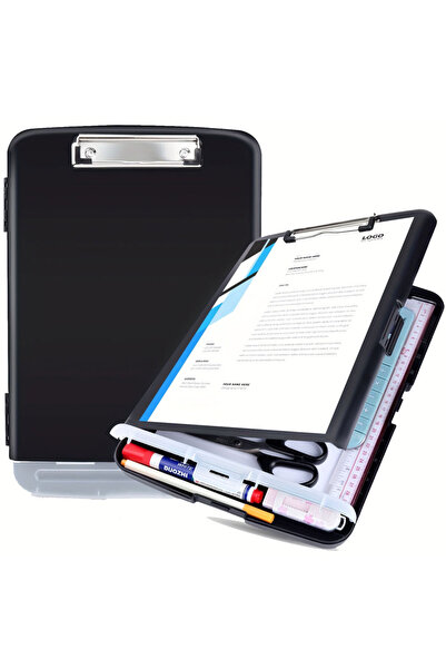 Choice black 1PC Multifunctional PP Plastic Double-Layer Folder with Storage ...