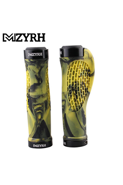 Choice BLACK-YELLOW Lock on Bicycle Grips Durable Bicycle Handlebar Grip Ergo...