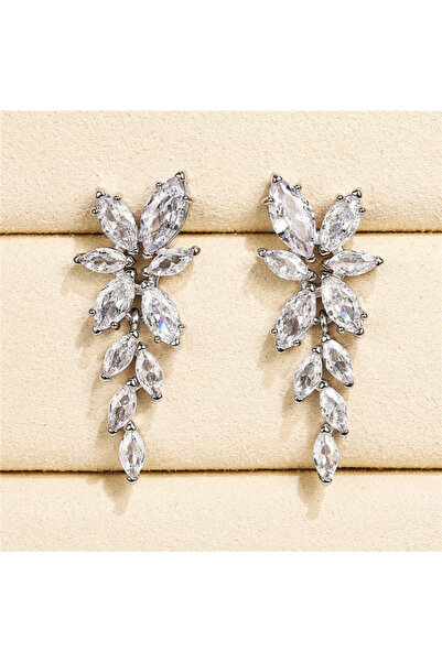 Choice E431 Huitan Luxury Bridal Wedding Earrings for Women Paved Crystal AAA...