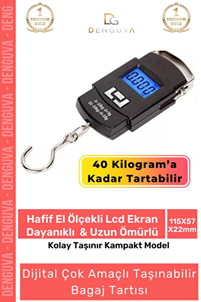 Denguva Tartı Dijital Hassas Terazi LCD Ekranlı Taşınabilir Portatif El Teraz...
