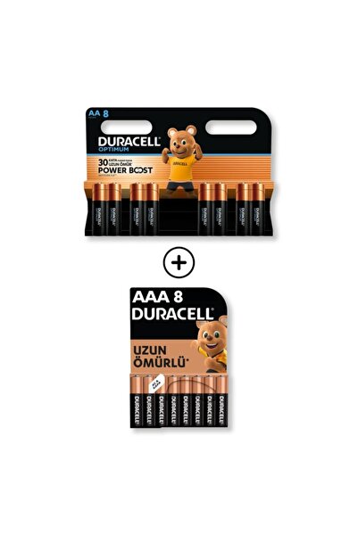 Duracell Optimum AA Alkalin Kalem Pil 8’li Paket + AAA Alkalin İnce Kalem Pil...