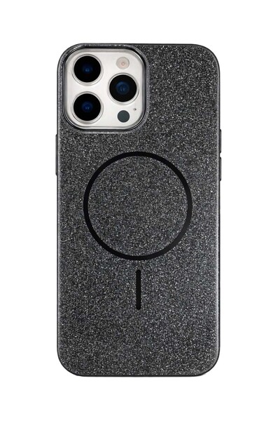 Vissona iPhone 15 Pro Kılıf – MagSafe Uyumlu – Simli Lüks Silikon Telefon Kılıfı