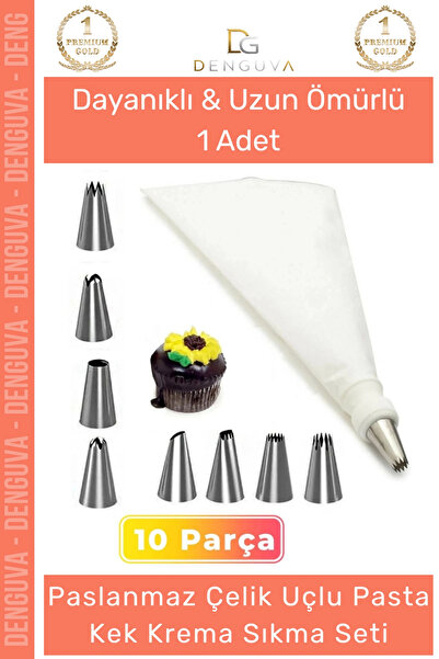 Denguva # Cream Bag Stainless Steel Pastry Cupcake Tip Design Decorating Bag ...