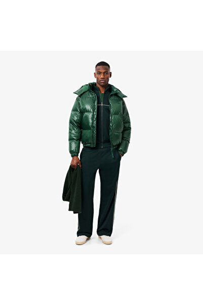 Lacoste Erkek Relaxed Fit Kapüşonlu Yeşil Mont