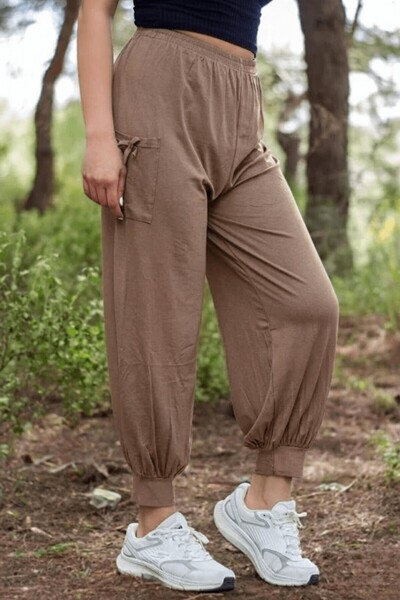 Azıcık Akıllı Γυναικείο παντελόνι βιζόν με ελαστική μέση και ελαστικό αστράγα...