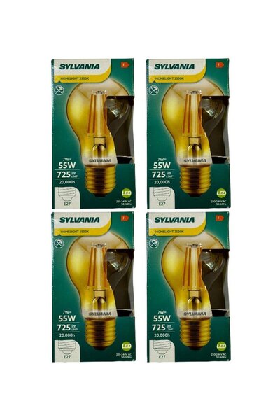 Sylvania 7W E27 RUSTİK AMPÜL 2700K GÜNIŞIĞI 4 ADET