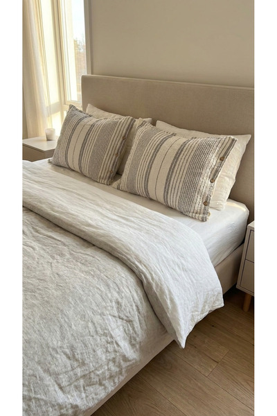 kesenegore 4 στρώσεις μουσελίνα φυσική 100% βαμβάκι 2 μαξιλαροθήκες 50x70cm γκρι