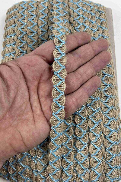 Hobigram شريط زخرفي بتصميم متقاطع من القش باللون الأزرق الفاتح من إيسا، بطول ...