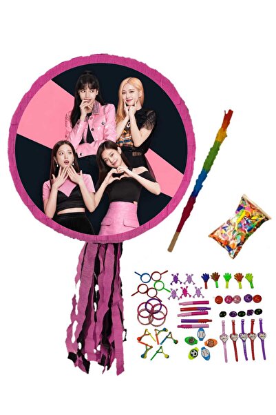 PinaStar Πινιάτα BlackPink, Pinastar, με 50 παιχνίδια, μπαστούνι και κομφετί