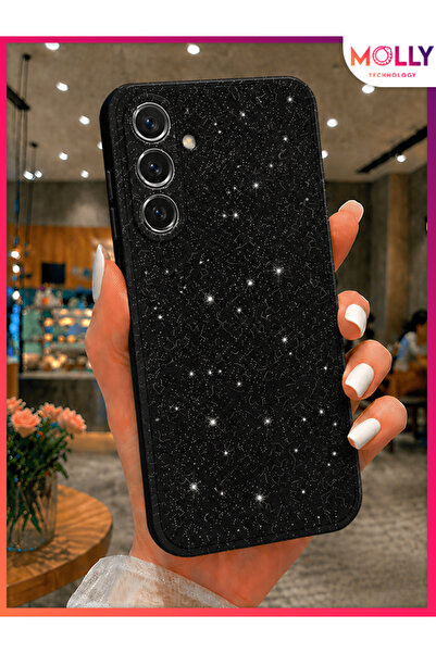 Molly SAMSUNG GALAXY S24 FE İçin Siyah Berry Parıltılı ve Işıltılı Parlak Sim...