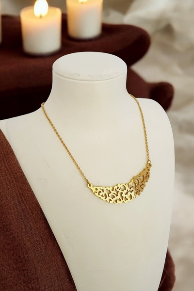 Reyna Steel Altın Çağı Yaşatan Çelik Takılar Steel necklace 45 cm