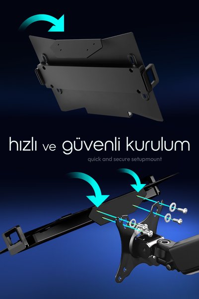 ErgoMekan F200 Pro 17-34” Dual Monitor and Laptop Stand Black (Max: 10kg)