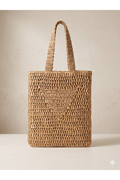 Luminos Butik Ψάθινη τσάντα σε χρώμα καμηλό CNT1023