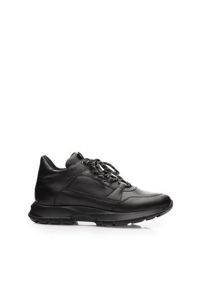UrbanShoes Sneakers bărbați din piele naturală, Leofex - 744 Negru Box