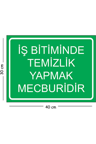 Mayeka Cleaning Must Be Done at the End of the Job 30X40 cm A3 Warning Occupa...